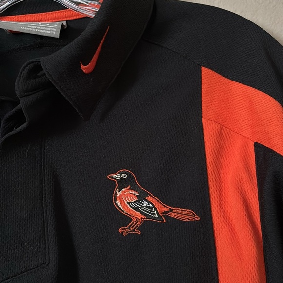 Men’s Nike MLB Baltimore Orioles Polo Shirt, Black/Orange, Medium - Picture 2 of 6